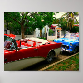 Póster Carros retro en Cuba