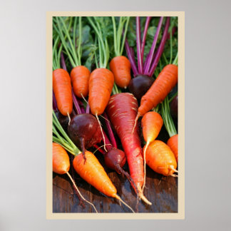 Póster Carrot and Beet Root Print