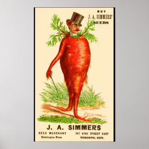 Póster carrot man Victorian trade card