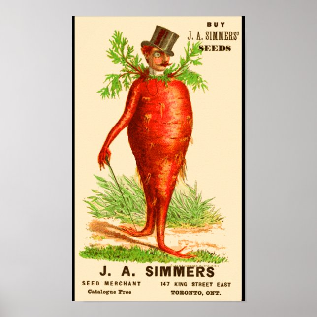 Póster carrot man Victorian trade card (Frente)