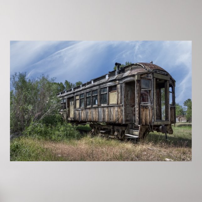 Póster Carruaje de pasajeros del ferrocarril - Nevada Cit (Frente)