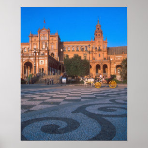 Póster Carruaje en la Plaza de España en