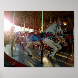 Póster Carrusel Carnaval Feria de Carnaval Caballo Merry 