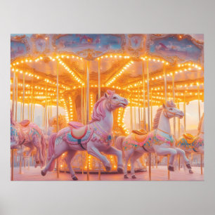Póster Carrusel Encantado: Escena Caprichosa de Cuento de