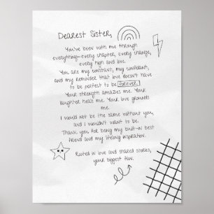 Póster Carta a la hermana