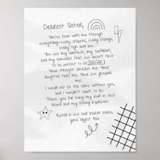Póster Carta a la hermana