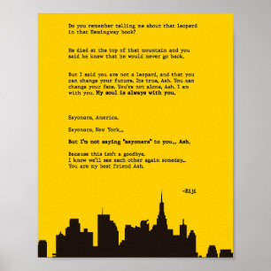 Póster Carta a los peces bananeros ash