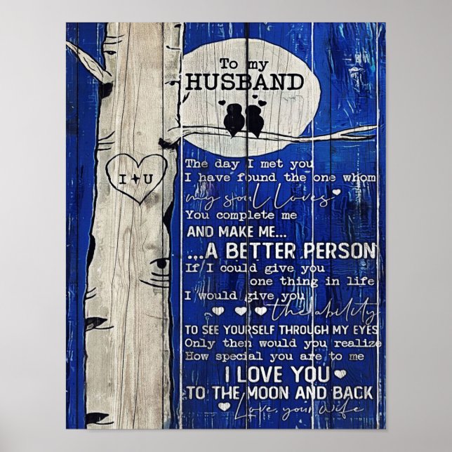 Póster Carta a mi esposo | Regalo de marido (Frente)