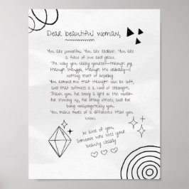 Póster Carta a una mujer hermosa