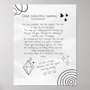 Póster Carta a una mujer hermosa