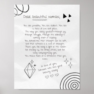 Póster Carta a una mujer hermosa