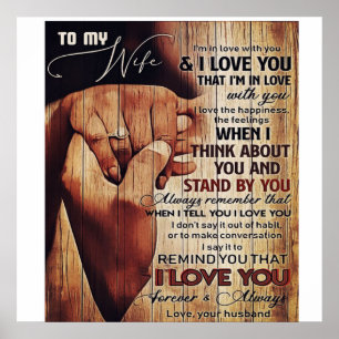 Póster Carta Adorable A La Esposa, Agradable Regalo,