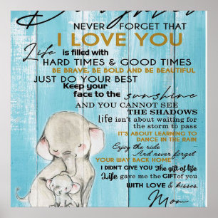 Póster Carta Adorable A Mi Hija, Agradable Regalo