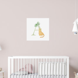 Póster Carta animal para niños pequeños A Tíger Monograma