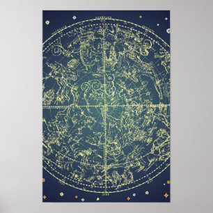 Póster Carta celestial del espacio