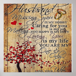 Póster Carta corta al marido Lovely Gift