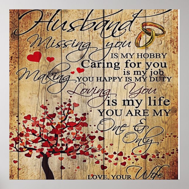 Póster Carta corta al marido | Lovely Gift | (Frente)