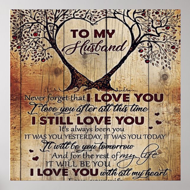 Póster Carta De Amor Al Marido | Regalo Especial Para El  (Frente)