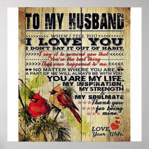 Póster Carta De Amor Al Marido   Regalo Especial Para El 