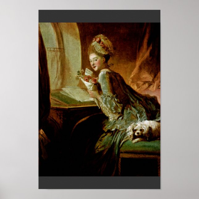 Póster Carta De Amor, De Fragonard, Jean-Honoré (Mejor (Frente)