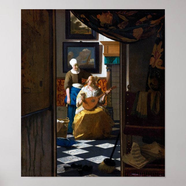 Póster Carta de amor, Johannes Vermeer (Frente)