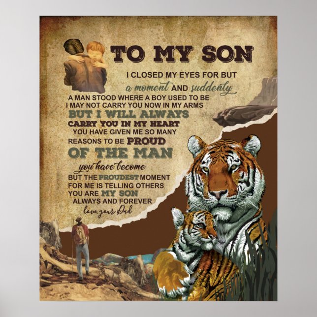 Póster Carta De Amor Personalizada A Mi Hijo (Frente)