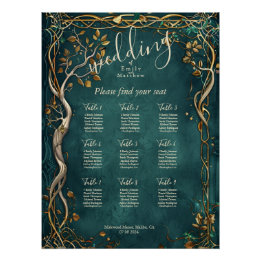 Póster Carta de Asientos de Boda Majestad de la Tierra Me