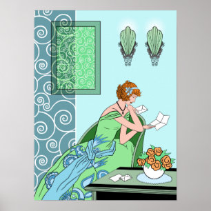 Póster Carta de Clarice - Diseño de moda Art Deco