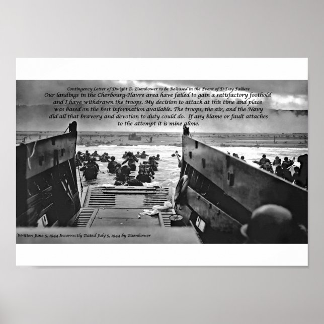 Póster Carta de contingencia de Dwight D. Eisenhower (Frente)
