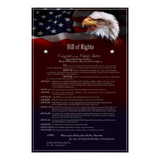 Póster Carta de Derechos de los Estados Unidos de América