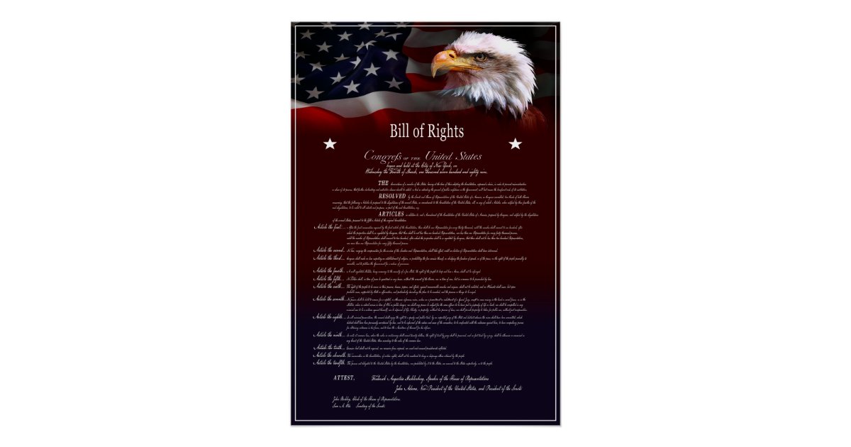 Póster Carta de Derechos de los Estados Unidos de América | Zazzle.es