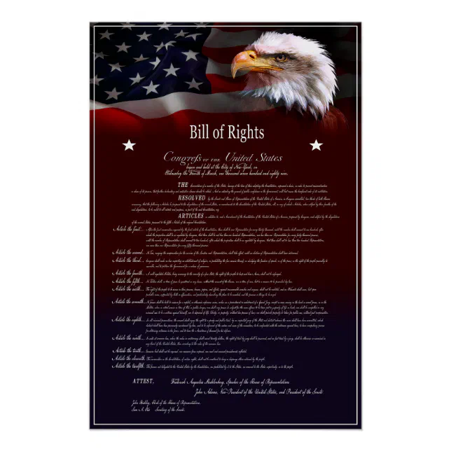 Póster Carta de Derechos de los Estados Unidos de América | Zazzle.es