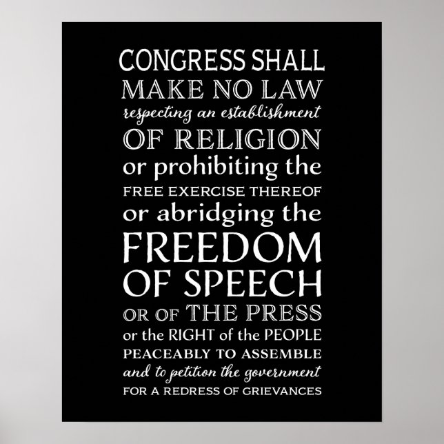 Póster Carta de Derechos sobre la Libertad de Expresión T (Frente)