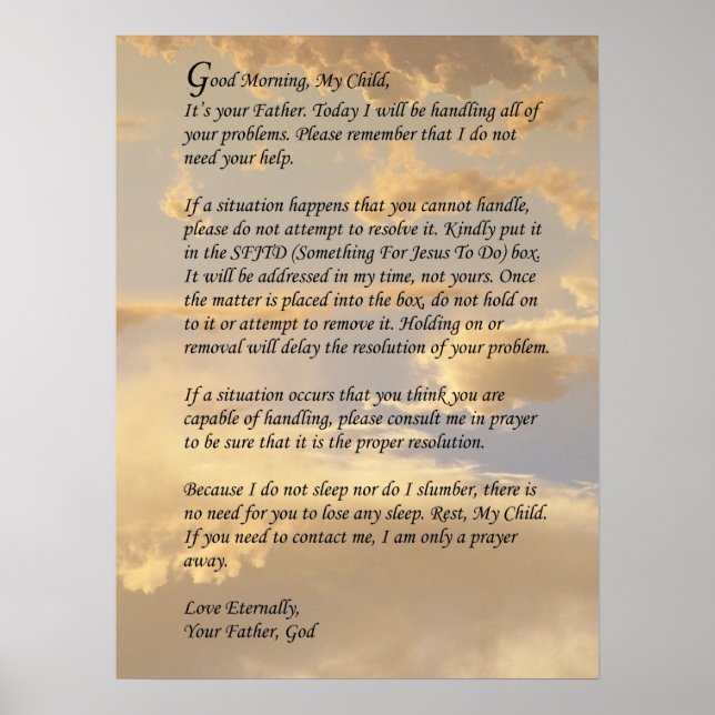 Póster Carta de Dios (Frente)
