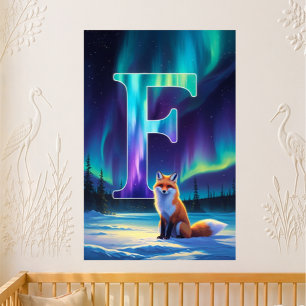 Póster Carta de Guardería F Nombre Zorro de las Luces del