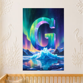 Póster Carta de Guardería G Nombre Glaciar de las Luces d