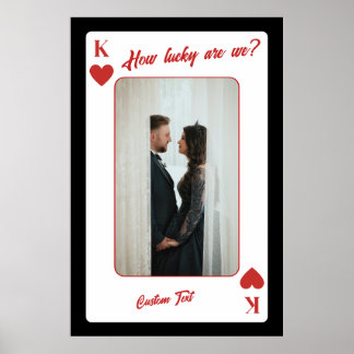 Póster Carta de juego de foto personalizada de enamorados