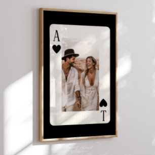 Póster Carta de Juego de Poker de Parejas con Foto