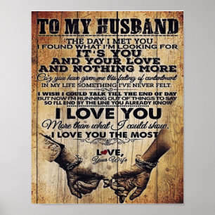 Póster Carta de la esposa a mi esposo Agradable regalo