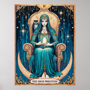 Póster Carta de Tarot, la Sumo Sacerdotisa 2