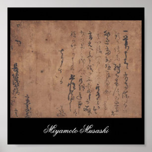 Póster Carta escrita por Miyamoto Musashi, c. Años 1600