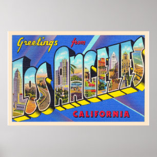 Póster Carta grande CA de Los Ángeles California