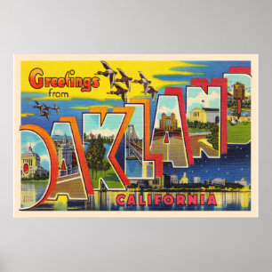 Póster Carta grande de Oakland California