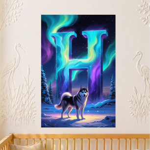 Póster Carta H Guardería de la Aurora Boreal Aurora Bor