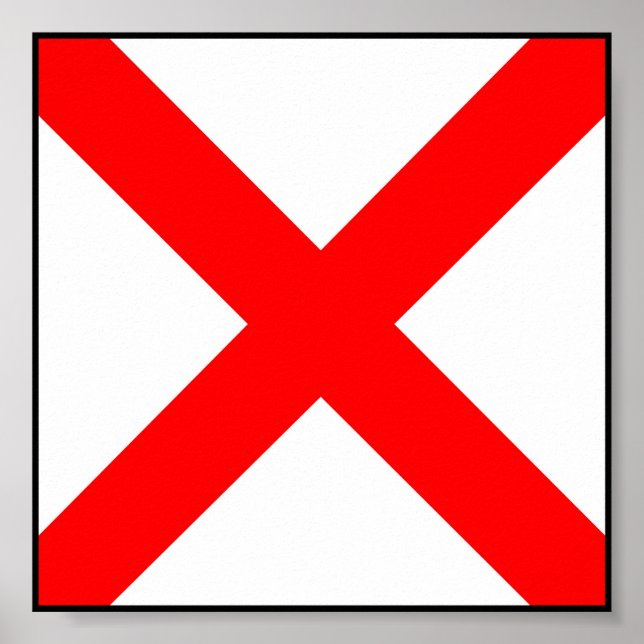 Póster Carta marítima internacional de bandera marítima n (Frente)