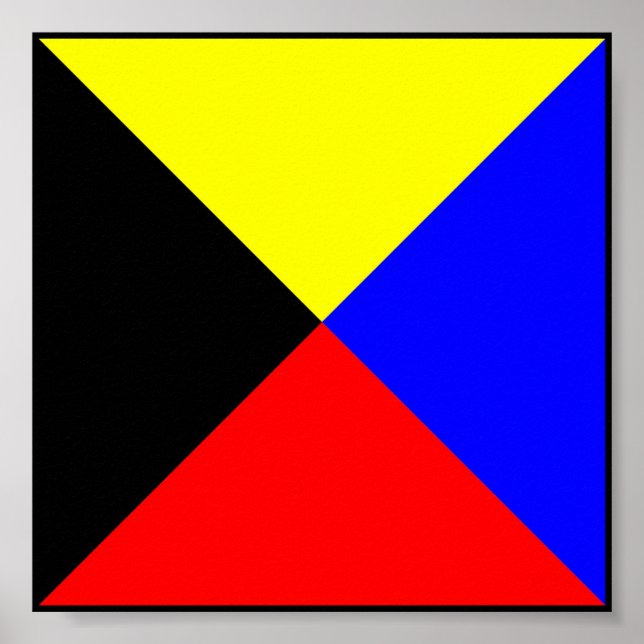 Póster Carta marítima internacional de bandera marítima n (Frente)