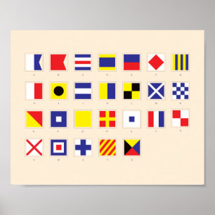 Póster Carta náutica de la bandera