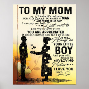Póster Carta personalizada a mamá, a mi mamá regalo,