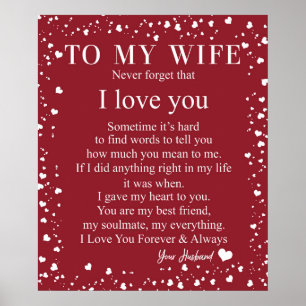 Póster Carta Personalizada A Mi Esposa,