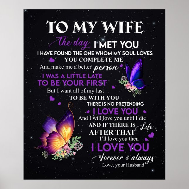 Póster Carta Personalizada A Mi Esposa De Regalo De Marid (Frente)
